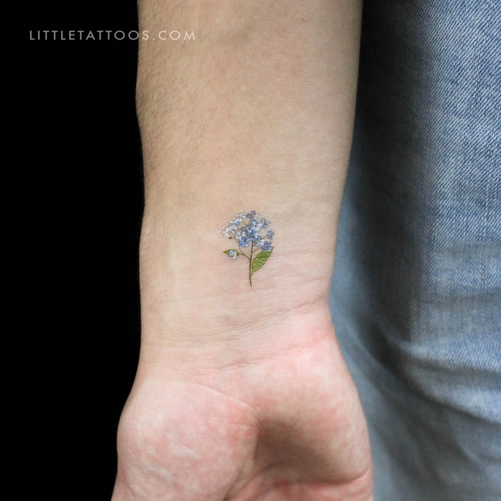 Tatuaje temporal de nomeolvides - Juego de 3