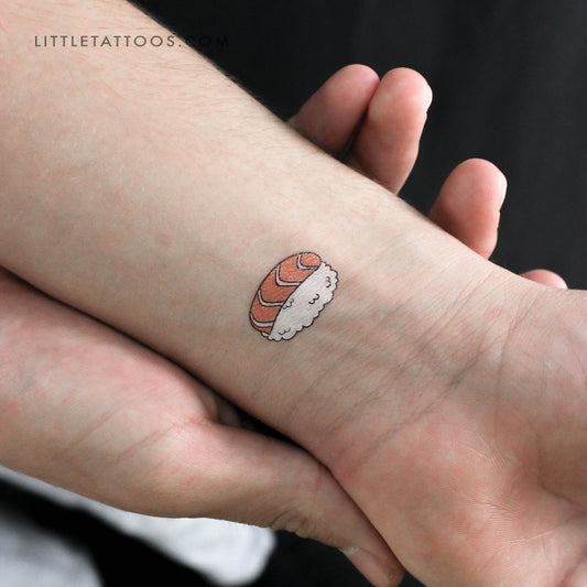 Tatuaje temporal de nigiri de salmón - Juego de 3