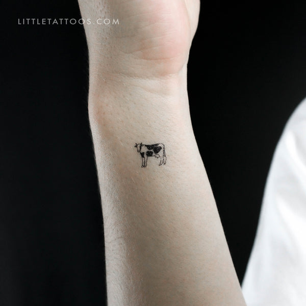 Tiny Cow Temporary Tattoo - Set of 3