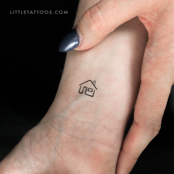 Minimalist House Temporary Tattoo - Set of 3