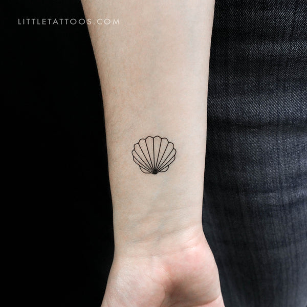 Scallop Shell Temporary Tattoo - Set of 3