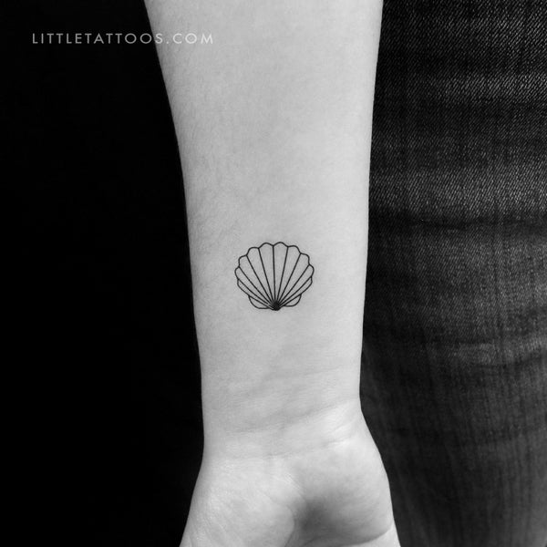 Scallop Shell Temporary Tattoo - Set of 3