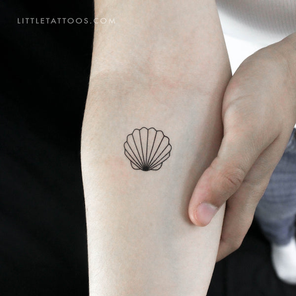 Scallop Shell Temporary Tattoo - Set of 3