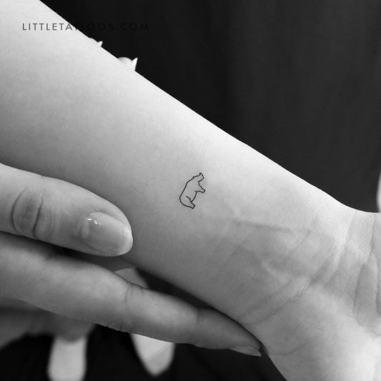 Tatuaje temporal de rinoceronte pequeño - Juego de 3