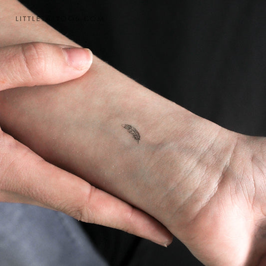 Tatuaje temporal de pluma pequeña - Juego de 3