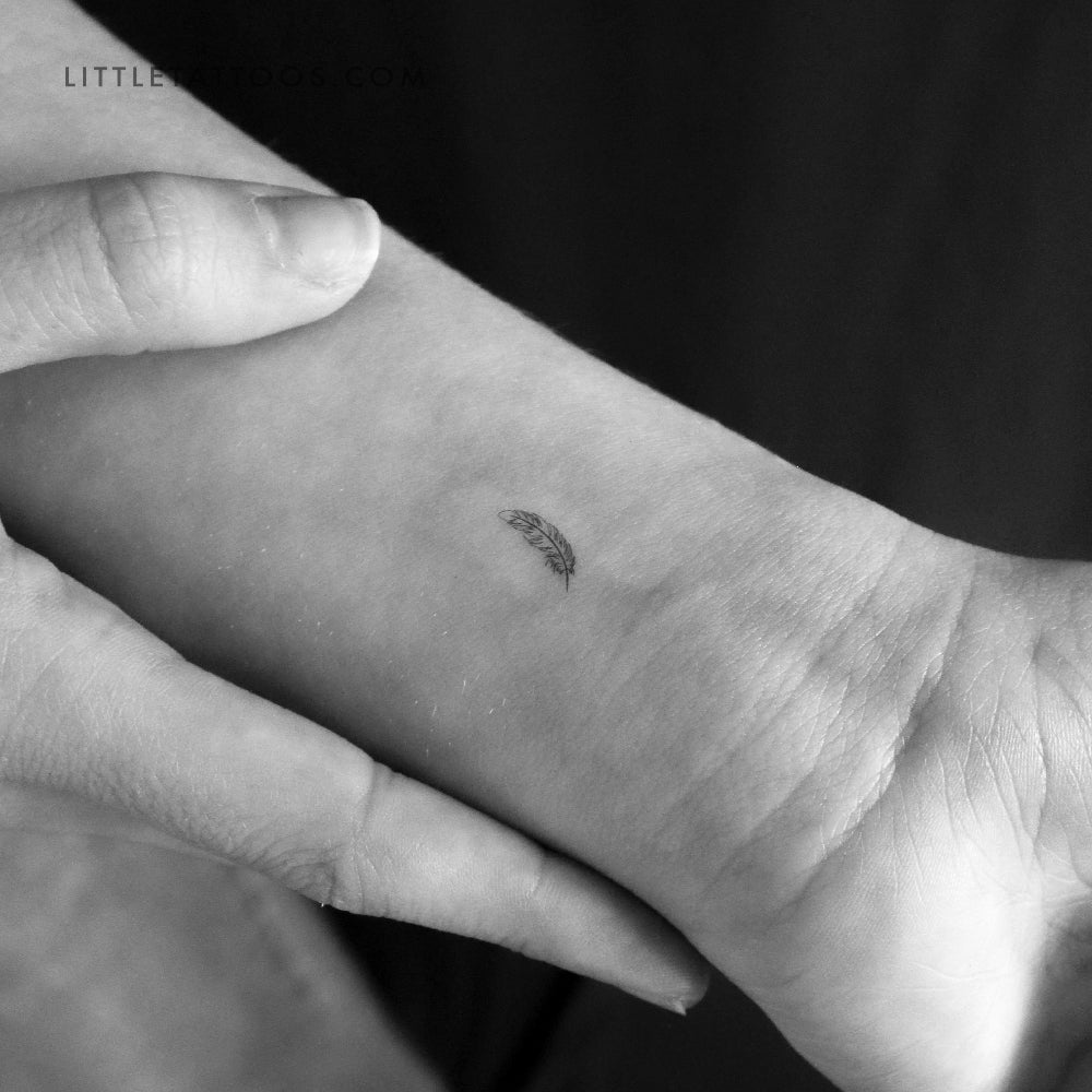 Tatuaje temporal de pluma pequeña - Juego de 3