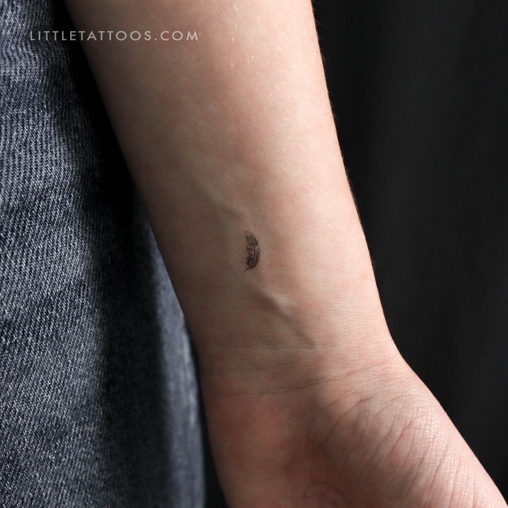 Tatuaje temporal de pluma pequeña - Juego de 3