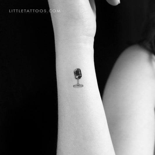 Tatuaje temporal de micrófono pequeño - Juego de 3