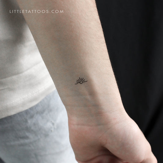 Tatuaje temporal de olas pequeñas al atardecer (juego de 3)