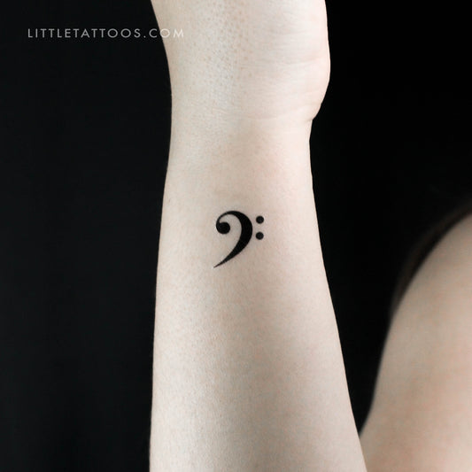 Little Bass Clef Temporary Tattoo - Set of 3