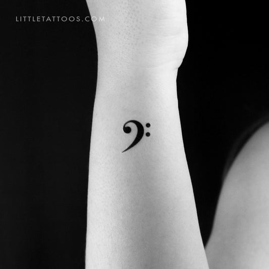 Little Bass Clef Temporary Tattoo - Set of 3