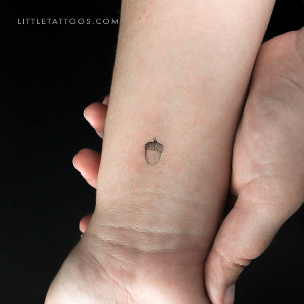 Tiny Acorn Temporary Tattoo - Set of 3