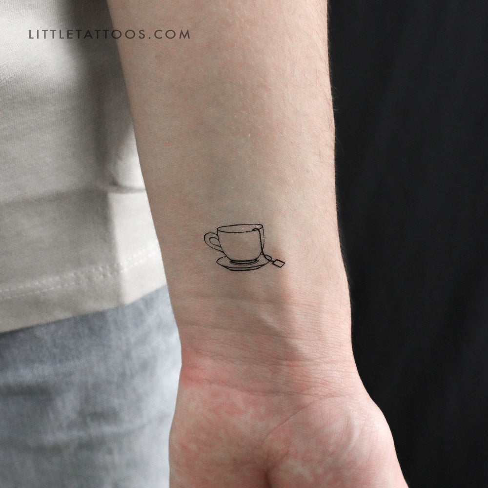 Tatuaje temporal de taza y bolsita de té (juego de 3)