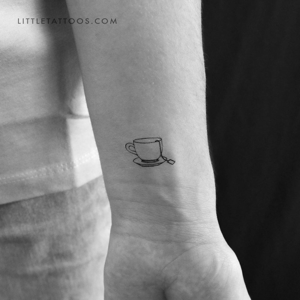 Tatuaje temporal de taza y bolsita de té (juego de 3)