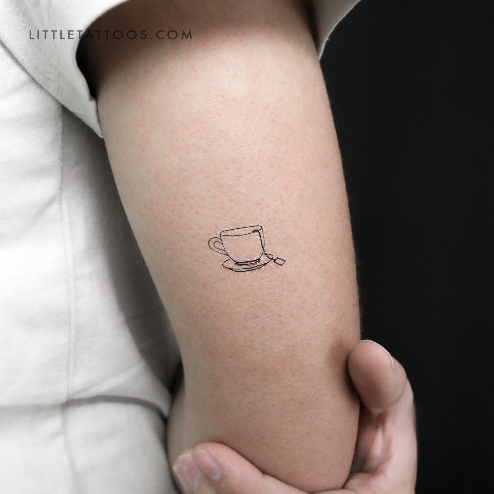Tatuaje temporal de taza y bolsita de té (juego de 3)