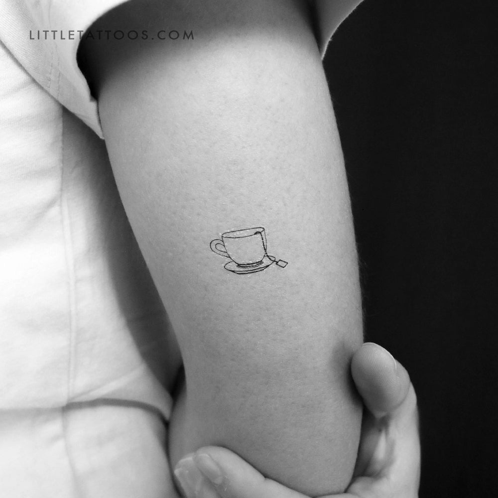 Tatuaje temporal de taza y bolsita de té (juego de 3)