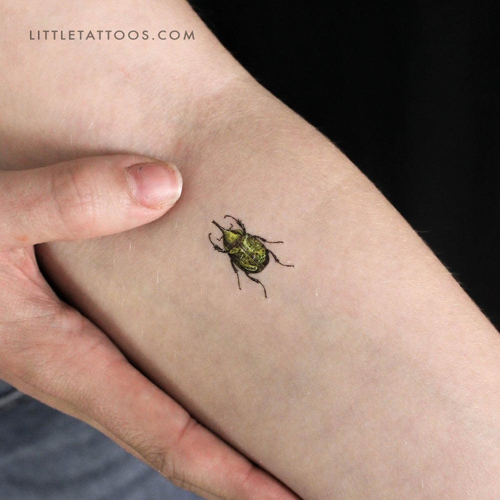 Hercules Beetle Temporary Tattoo - Set of 3