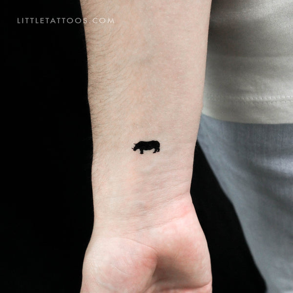 Black Rhino Temporary Tattoo - Set of 3