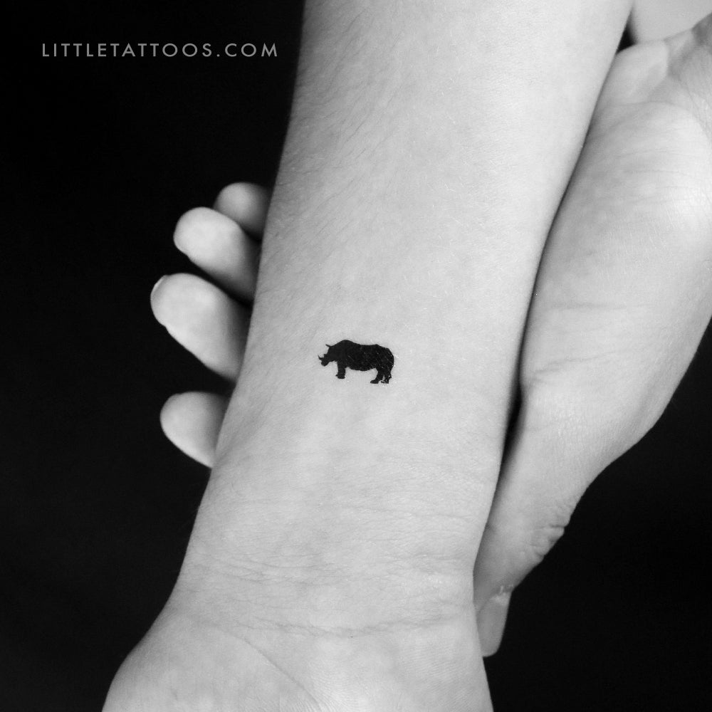 Black Rhino Temporary Tattoo - Set of 3