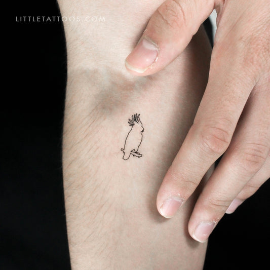 Tatuaje temporal de cacatúa de línea fina (juego de 3)