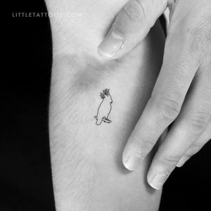 Fine Line Cockatoo Temporary Tattoo - Set of 3