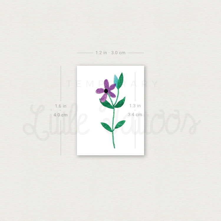 Purple Flower Temporary Tattoo by Zihee - Set of 3
