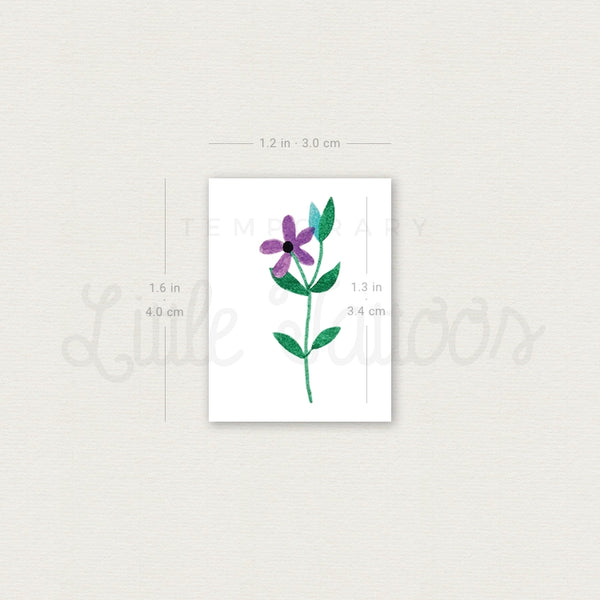 Purple Flower Temporary Tattoo by Zihee - Set of 3