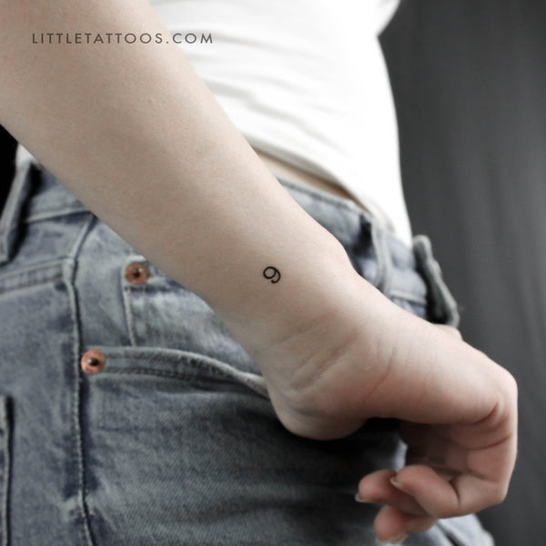 Number 9 Temporary Tattoo - Set of 3