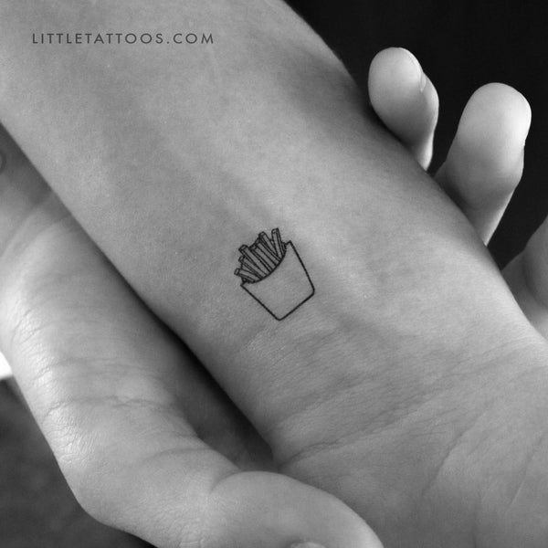 French Fries Temporary Tattoo - Set of 3