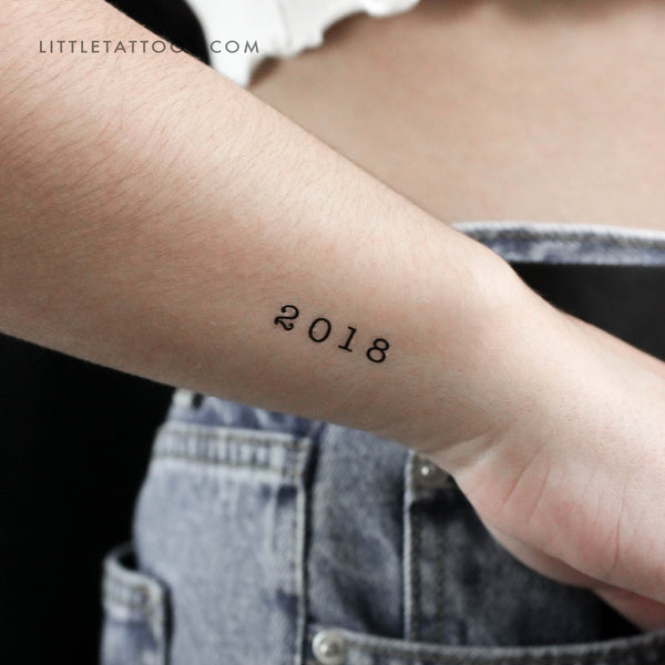 2018 Birth Year Temporary Tattoo - Set of 3