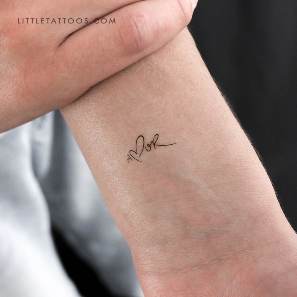 Tatuaje temporal pequeño "Amor" - Juego de 3
