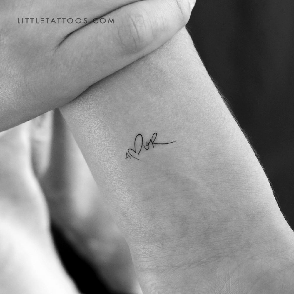 Tatuaje temporal pequeño "Amor" - Juego de 3