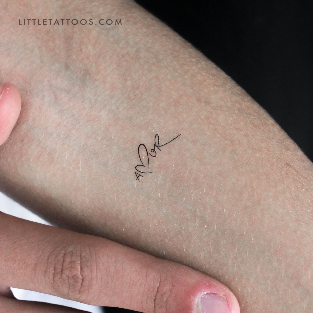 Tatuaje temporal pequeño "Amor" - Juego de 3