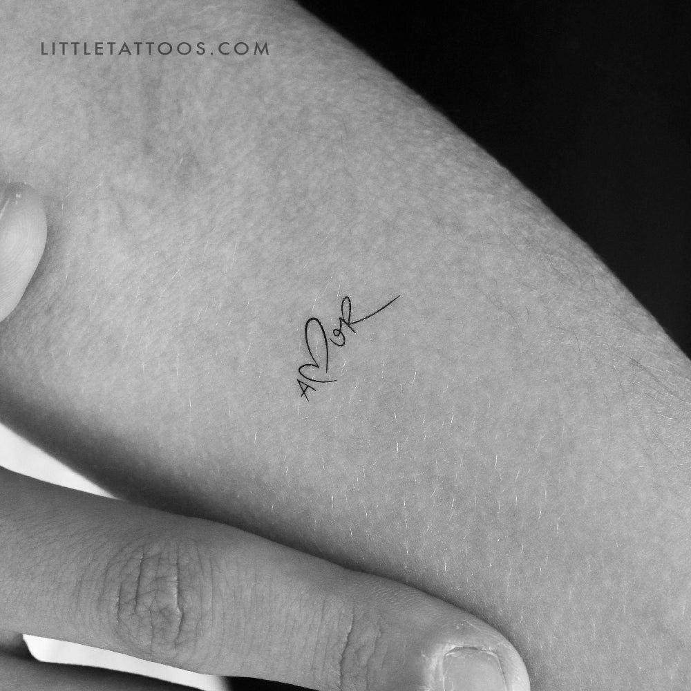 Tatuaje temporal pequeño "Amor" - Juego de 3