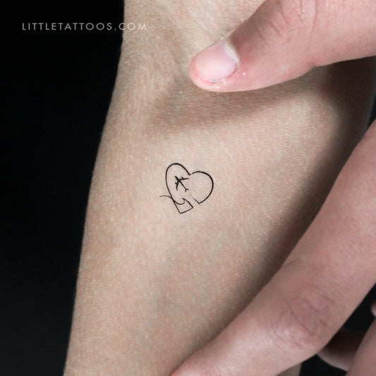 Tatuaje temporal de corazón de viajero surfista (juego de 3)