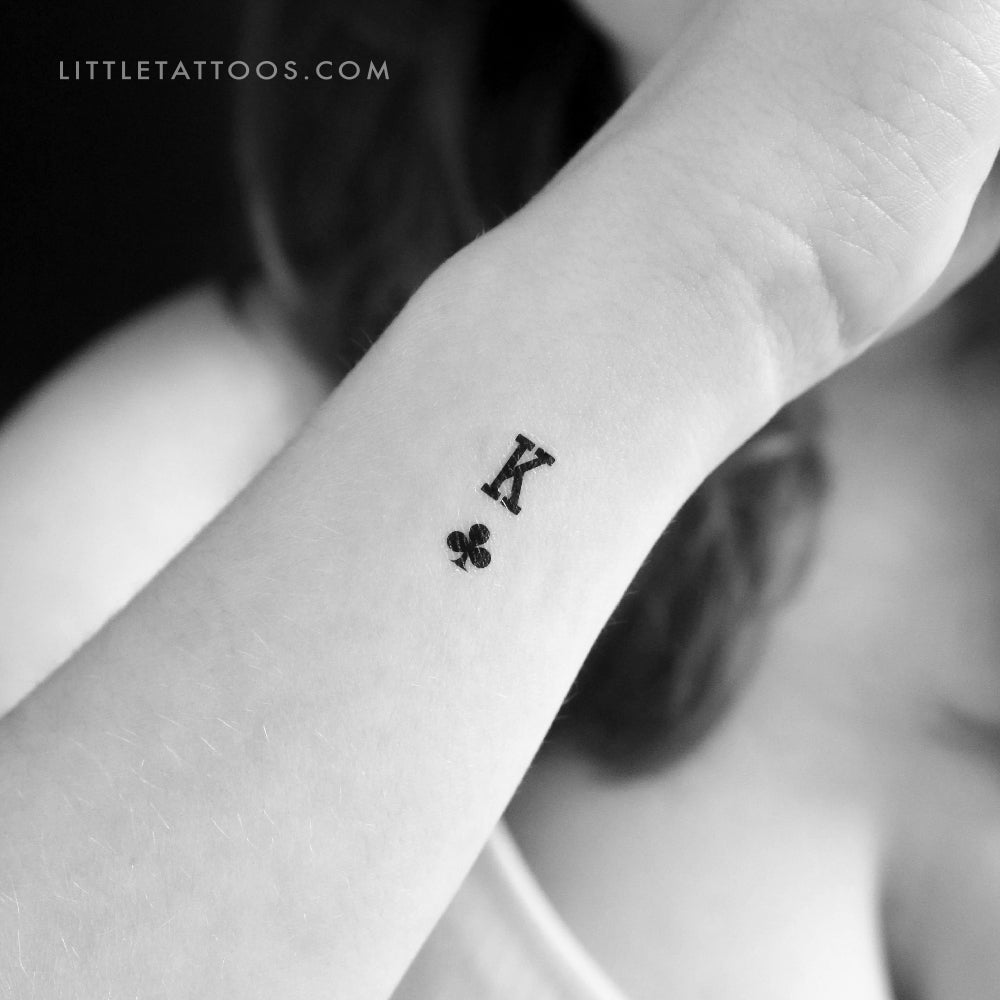 Tatuaje temporal pequeño del Rey de Tréboles - Juego de 3