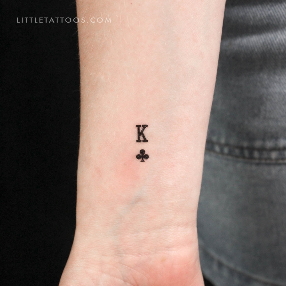 Tatuaje temporal pequeño del Rey de Tréboles - Juego de 3