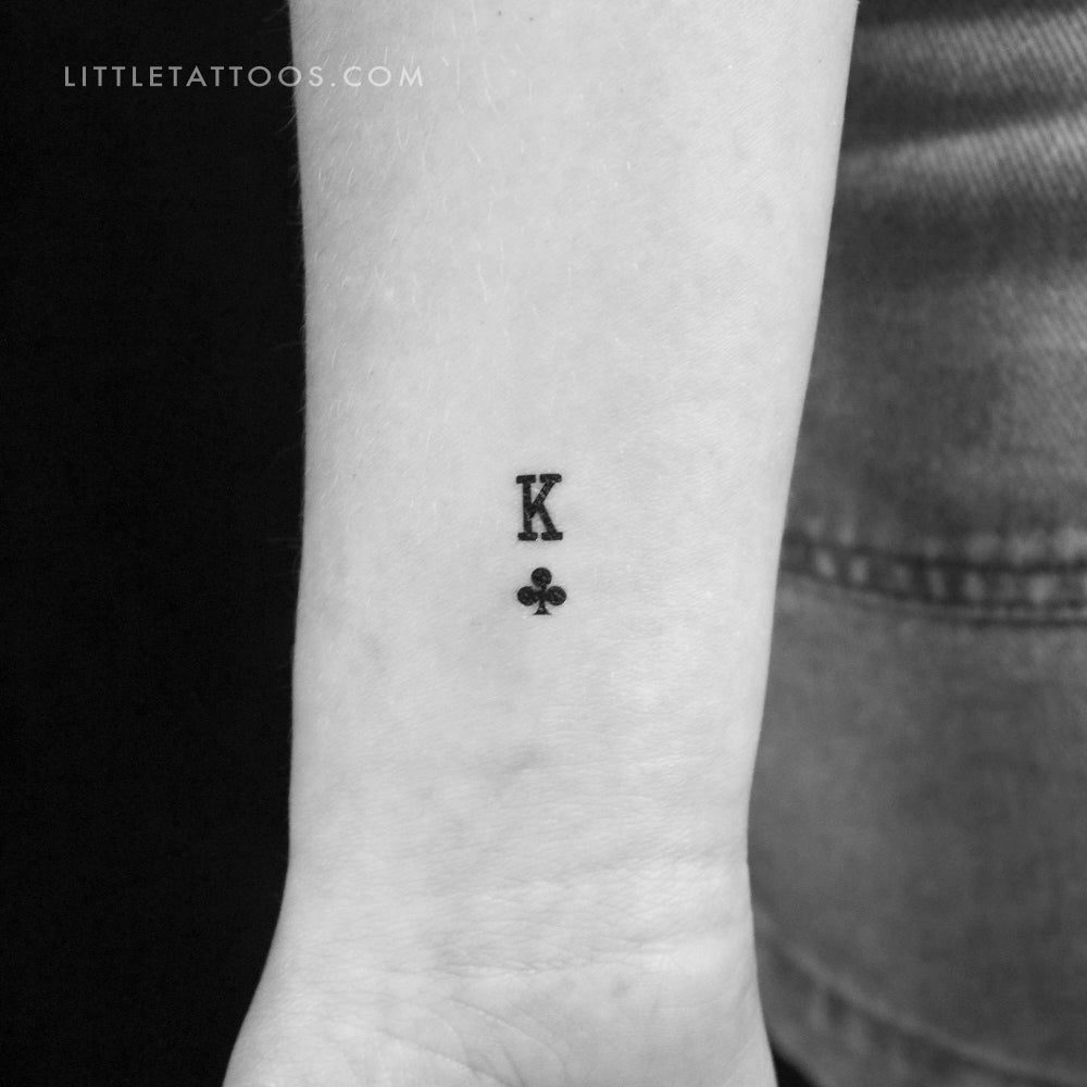 Tatuaje temporal pequeño del Rey de Tréboles - Juego de 3