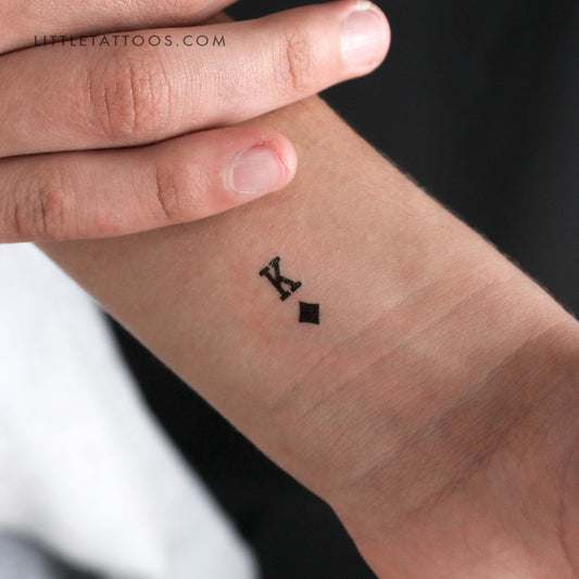 Black King Of Diamonds Temporary Tattoo - Set of 3