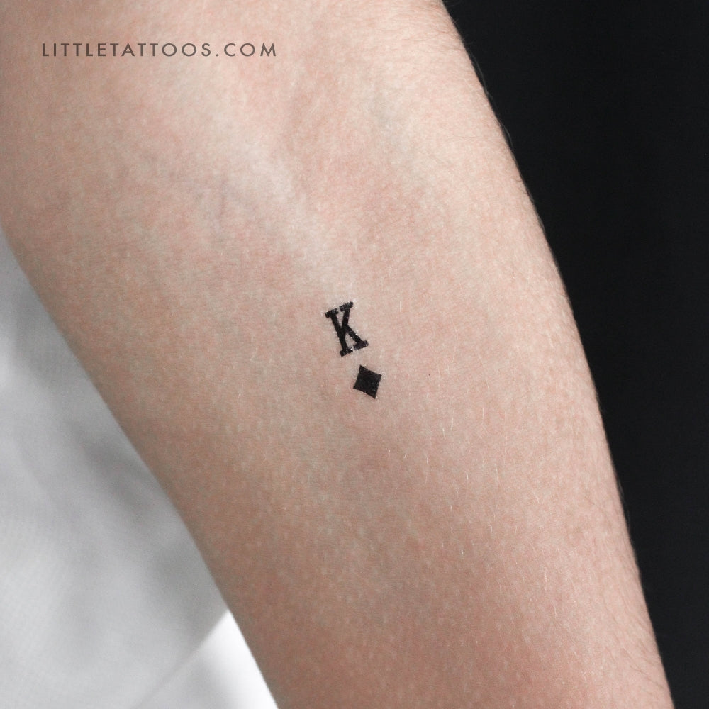 Tatuaje temporal del Rey de Diamantes Negro - Juego de 3