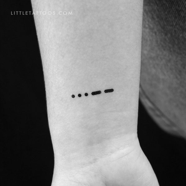 Morse Code 3 Temporary Tattoo - Set of 3