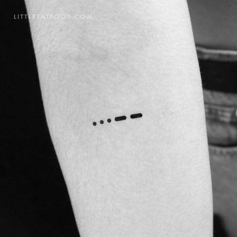 Morse Code 3 Temporary Tattoo - Set of 3