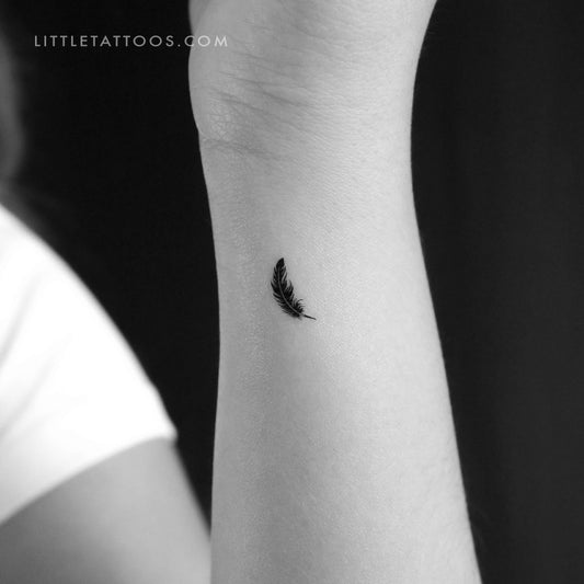 Tatuaje temporal de pluma negra (juego de 3)