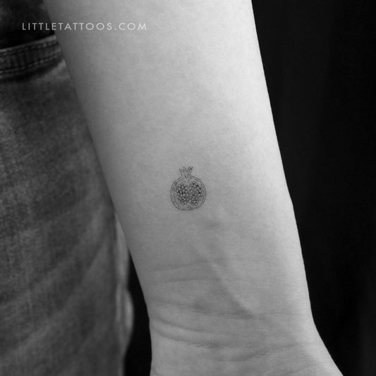 Tiny Pomegranate Temporary Tattoo - Set of 3