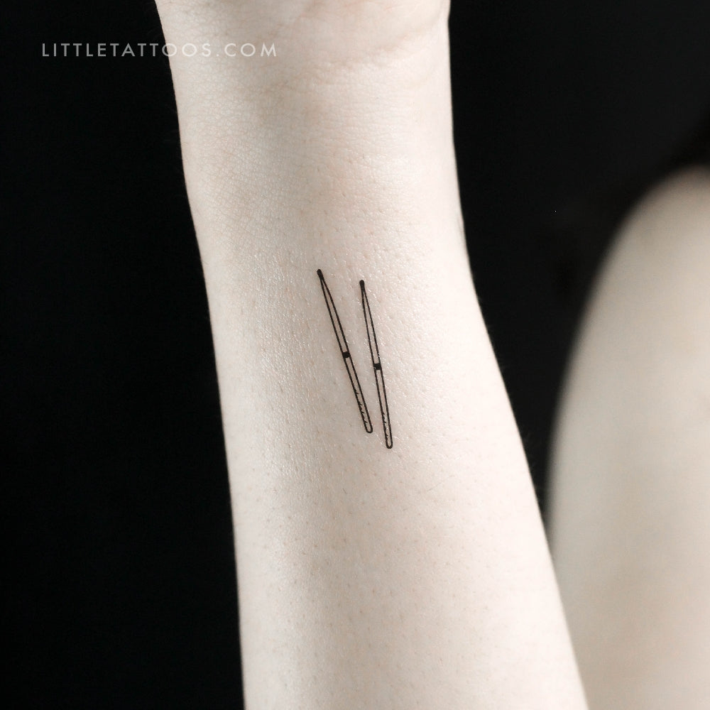 Drumsticks Temporary Tattoo - Set of 3