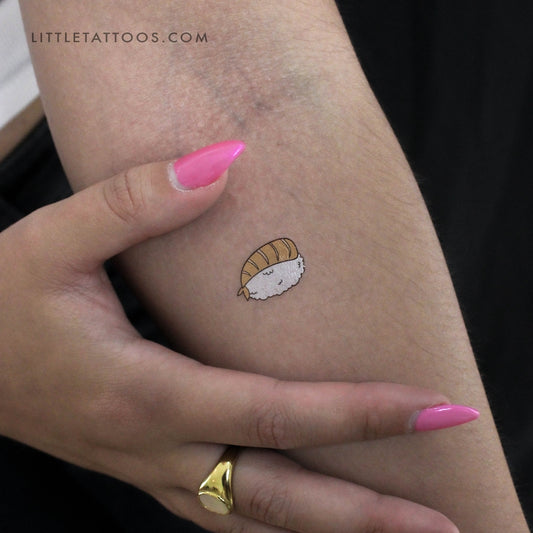 Tatuaje temporal de nigiri de camarones (juego de 3)