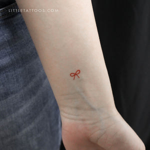 Red Bow Temporary Tattoo - Set of 3