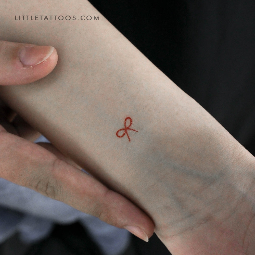 Red Bow Temporary Tattoo - Set of 3