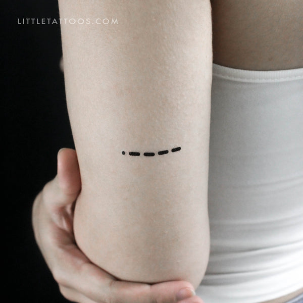 Morse Code 1 Temporary Tattoo - Set of 3