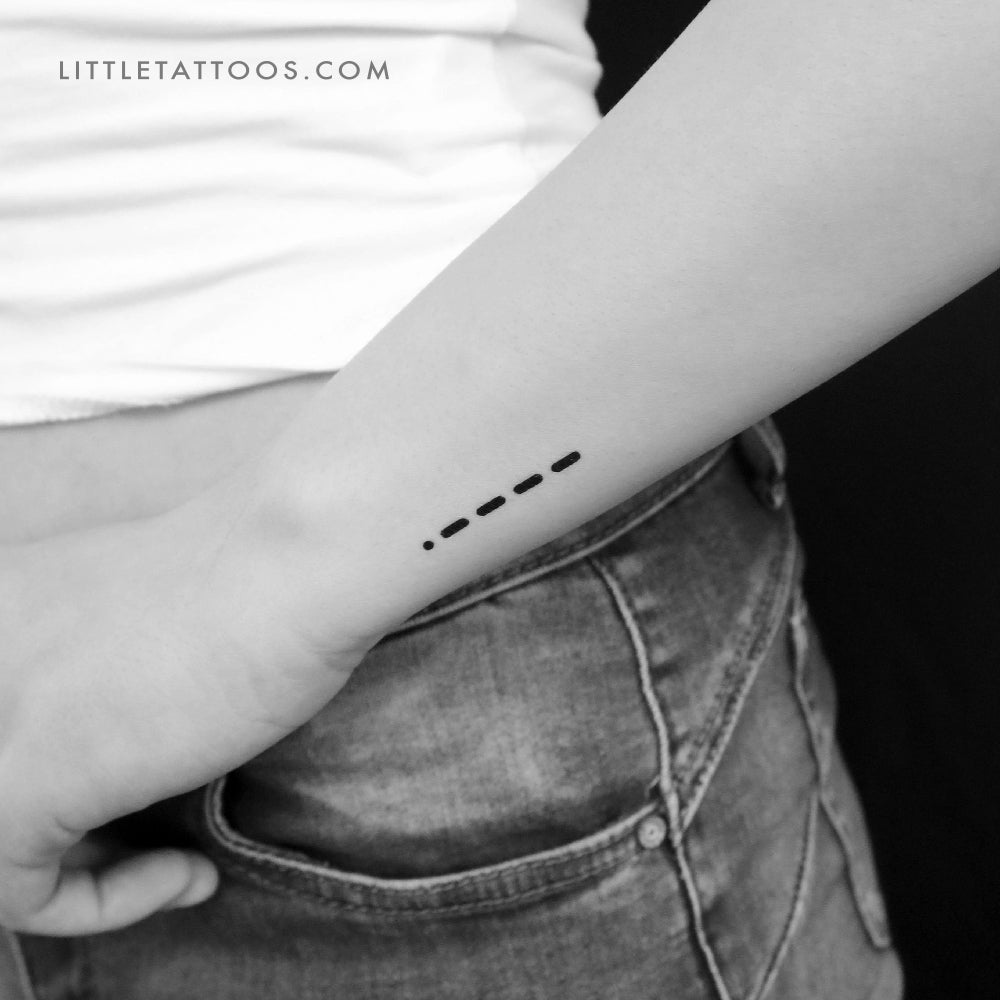 Morse Code 1 Temporary Tattoo - Set of 3